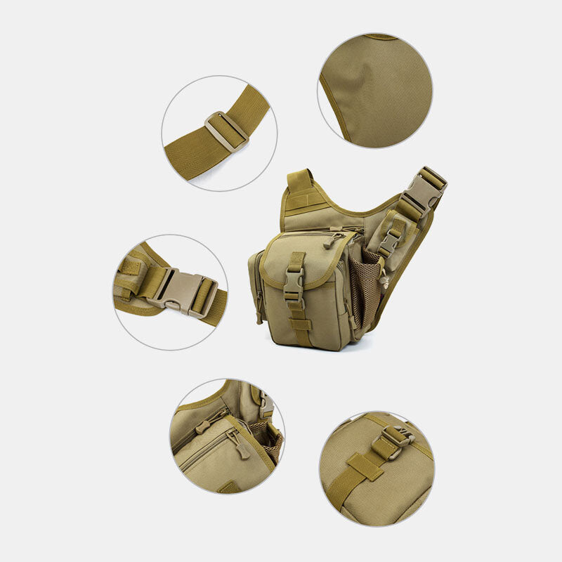 Men's Camo Waterproof Oxford Crossbody Saddle Bag for Outdoor Riding & Sports