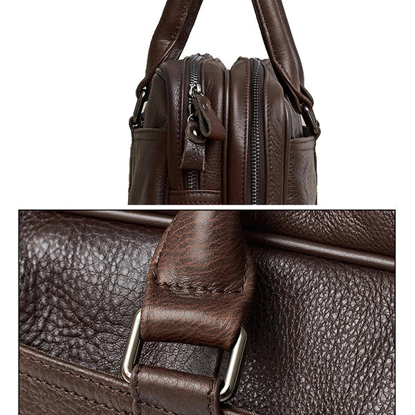 Genuine Leather Laptop Briefcase Crossbody for Business