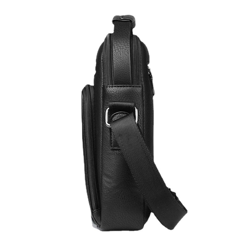 Men's PU Leather Multi-pocket Crossbody Bag - Large Capacity Teacher Bag