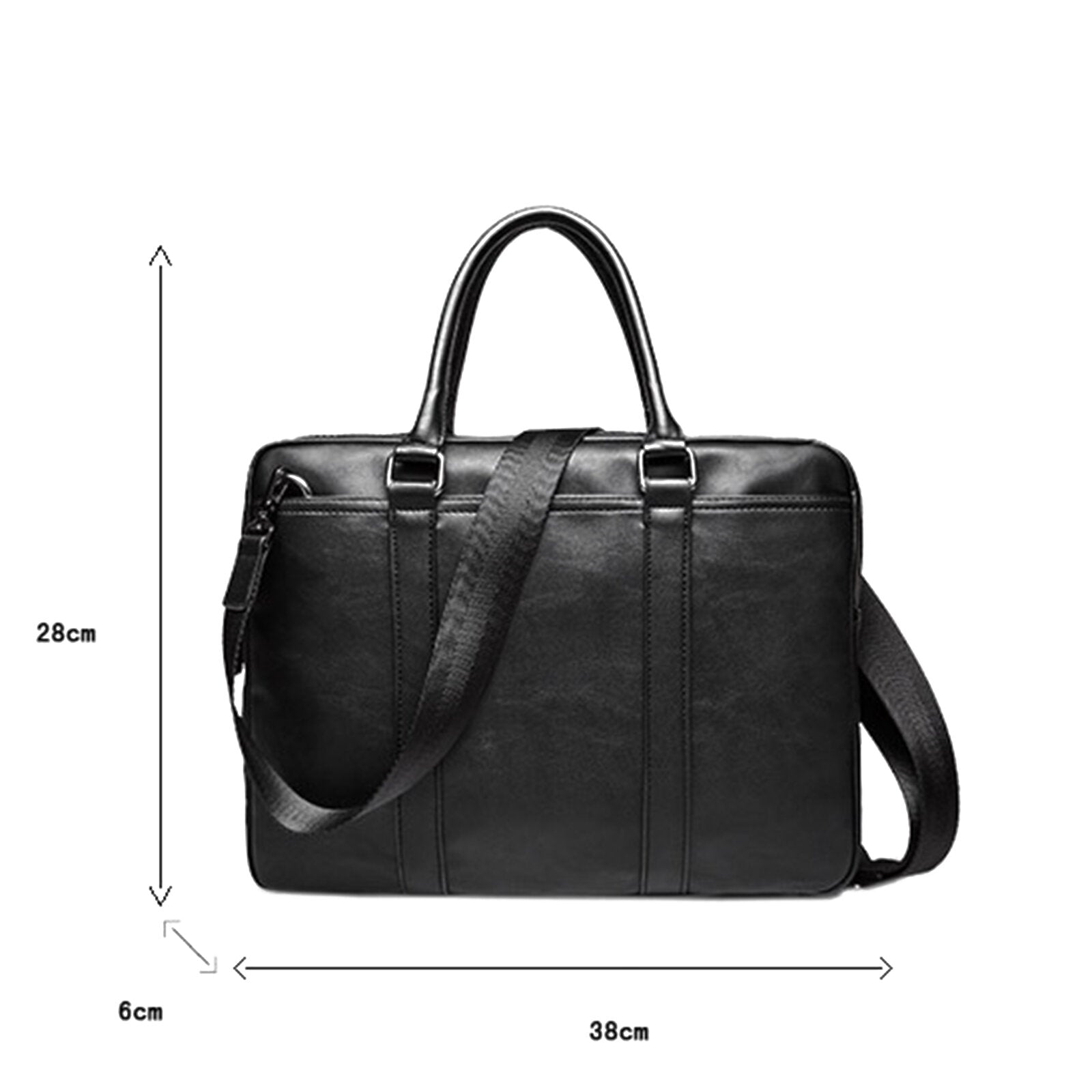 Men Artificial Leather Business Casual Briefcase Large Capacity Multifunctional Handbag Shoulder Messenger Bag