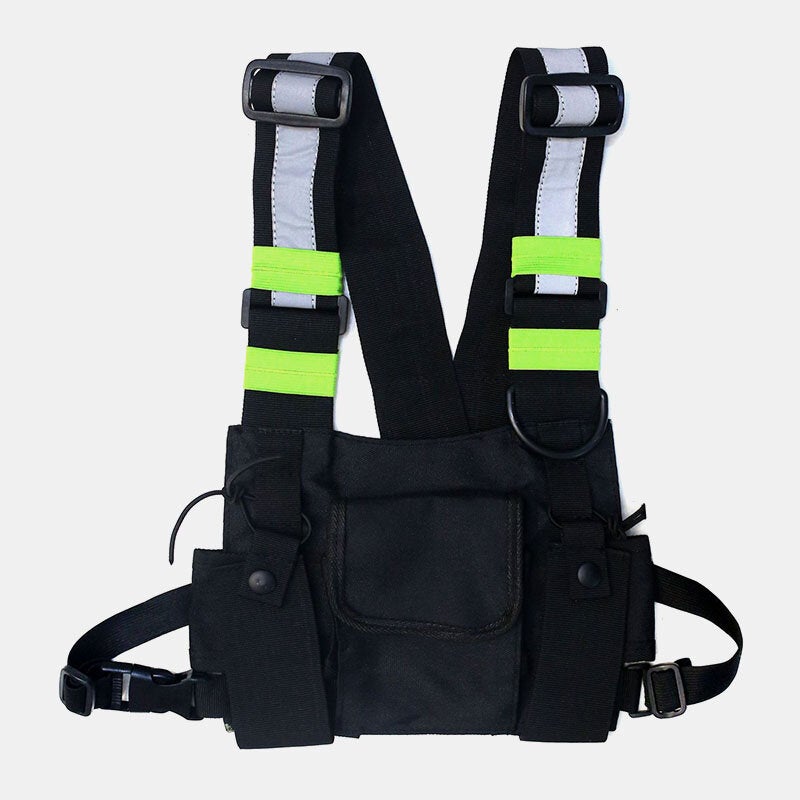 Men Women Oxford Vest Reflective Tactical Chest Bag Crossbody Bag Cool Bag