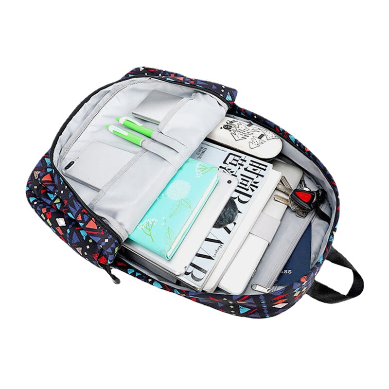 Women Waterproof Bohemian Printed National Backpack School Bag