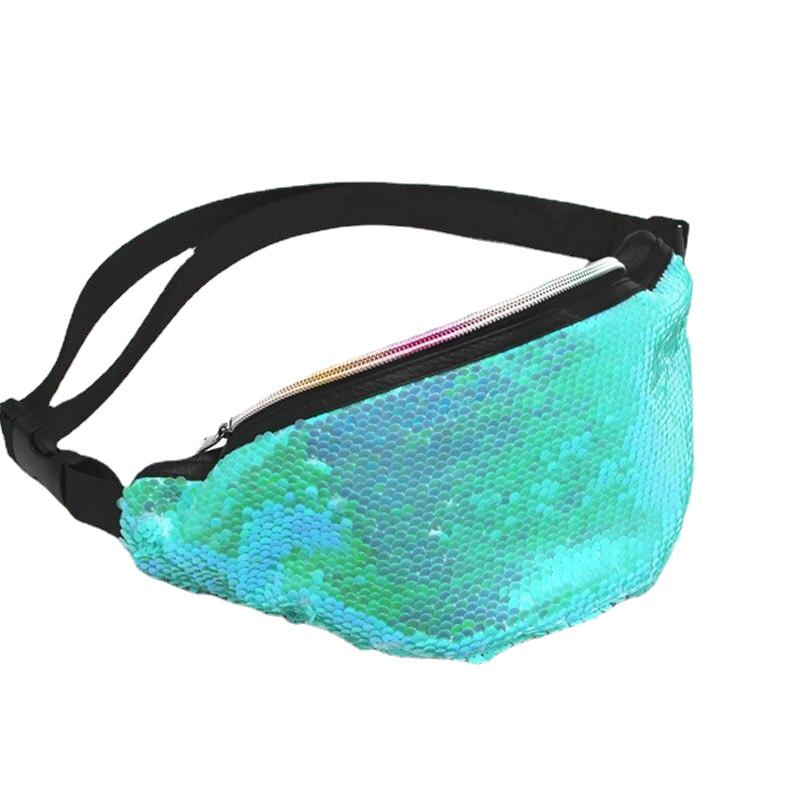 Leisure Fashionable Women's Sequined Leather Fannypacks