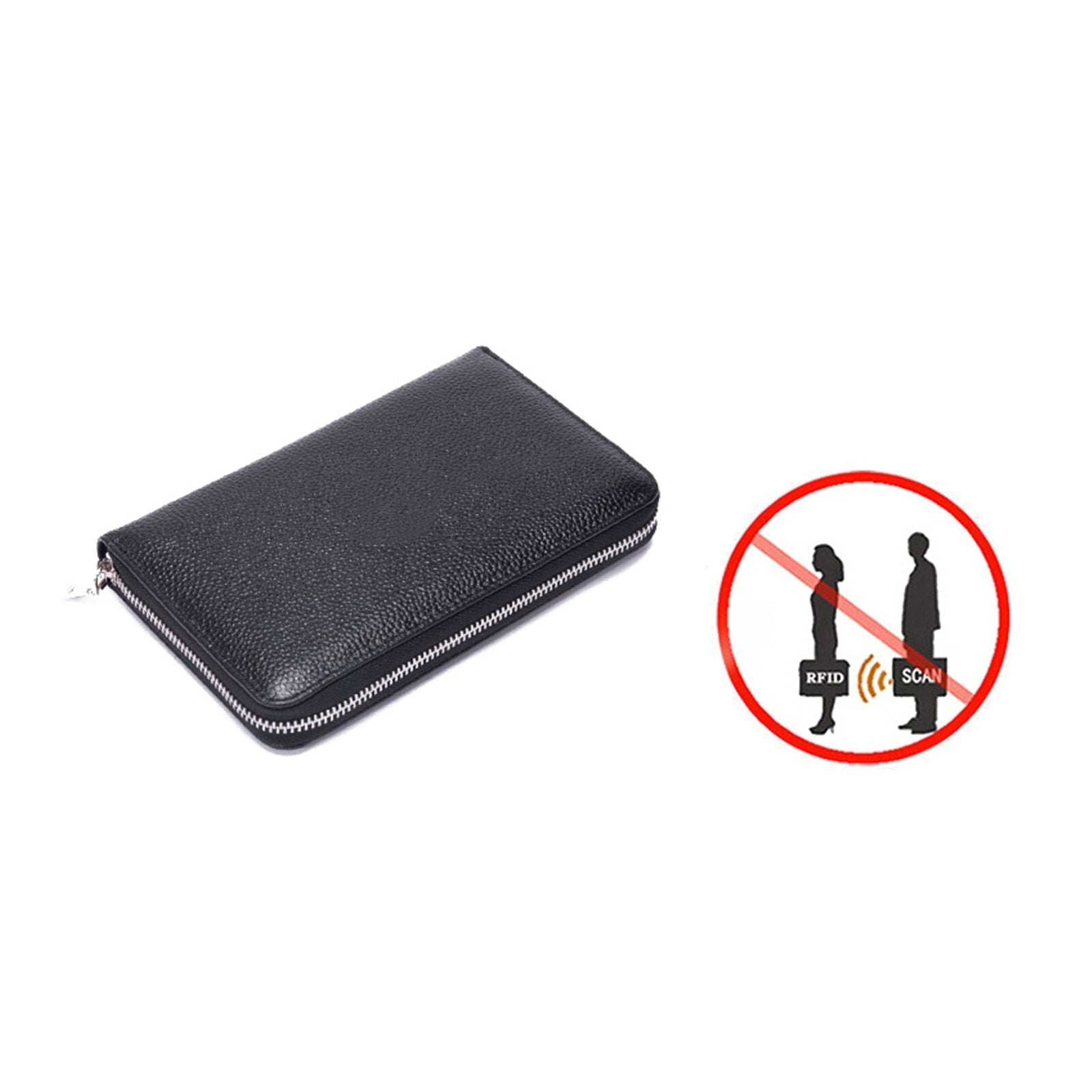 Women Genuine Leather RFID Multifunctional Wallet Multi-compartment Multi-card Slot Long Zipper