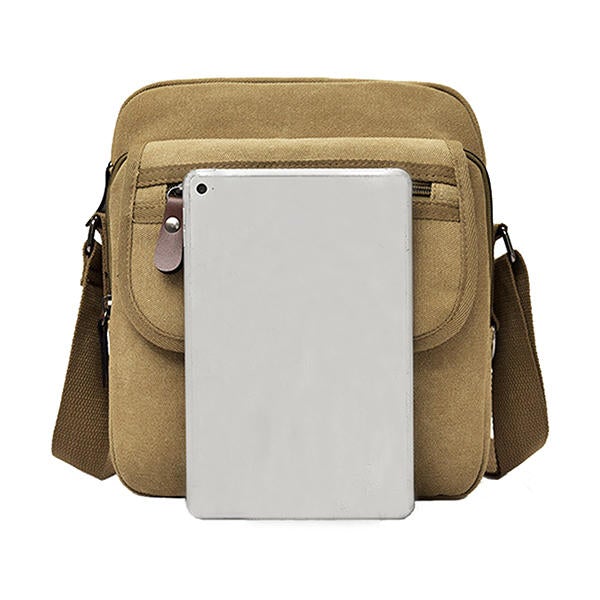 Men's Vintage Canvas Crossbody Bag - Multifunctional Shoulder Pack for Casual & Business Travel