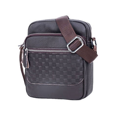 Men's Waterproof Leather Crossbody Bag with Multi-Layer Design