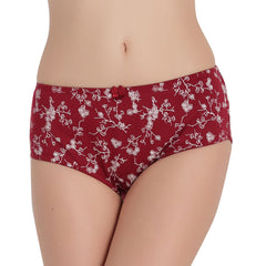 Cotton Floral Printing Mid Waist Full Hip Breathable Panties