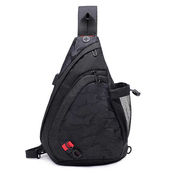 Men's Camouflage Chest Bag with USB Port - Large Capacity Outdoor Crossbody