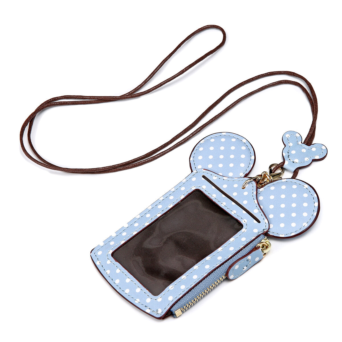 Women Cute Animal Shape Card Holder Wallet Lanyard Purse