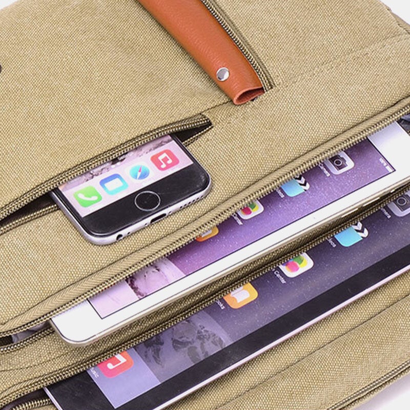 Men's Large Canvas Shoulder Crossbody Bag for Travel