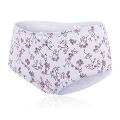 Cotton Floral Printing Mid Waist Full Hip Breathable Panties