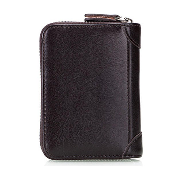 RFID Leather Card Holder Wallet for Men & Women - Large Capacity, Casual Zipper Design