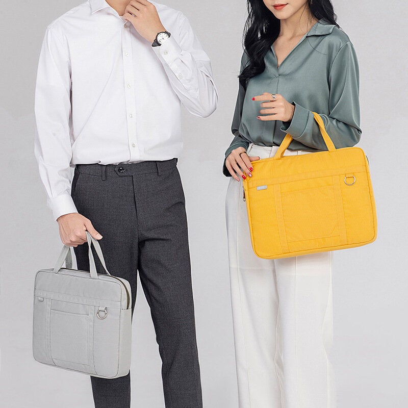 Unisex 14" Waterproof Laptop Bag with Multi-Pockets & Shock-Resistant Shoulder Strap