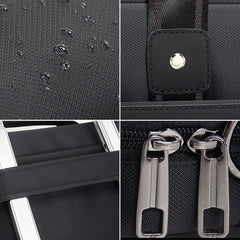 Men's Oxford Cloth Casual Briefcase, Convertible Strap, 16" Laptop Bag, Large Capacity