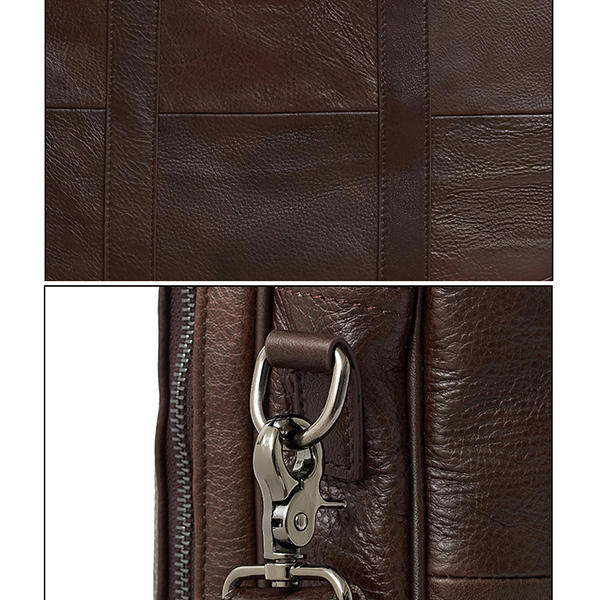Genuine Leather Laptop Briefcase Crossbody for Business