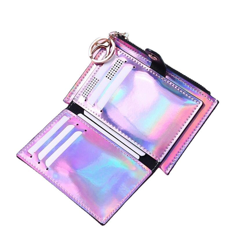 Fashion Women's Mini Zippered Purse With Keychain For Money Credit Card