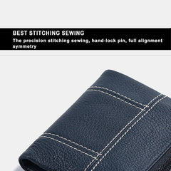 Women Genuine Leather Bifold Hasp Zipper Short Multi-Card Slots Coin Purse Money Clip Wallet