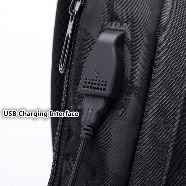 Men's Camouflage Chest Bag with USB Port - Large Capacity Outdoor Crossbody