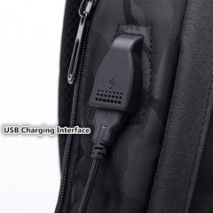 Men's Camouflage Chest Bag with USB Port - Large Capacity Outdoor Crossbody