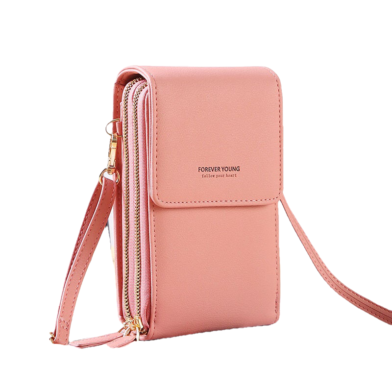 Women 6.5 Inch Touch Screen RFID Clutch Card Large Capacity Multi-Pocket Crossbody Phone Bag