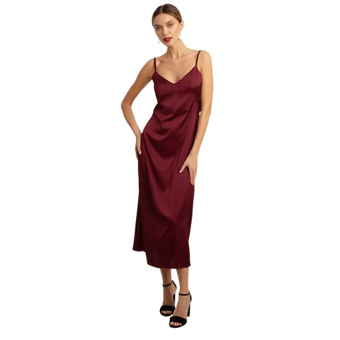 Sexy Ladies' V-neck Backless Spaghetti Strap Stain Dress For Party