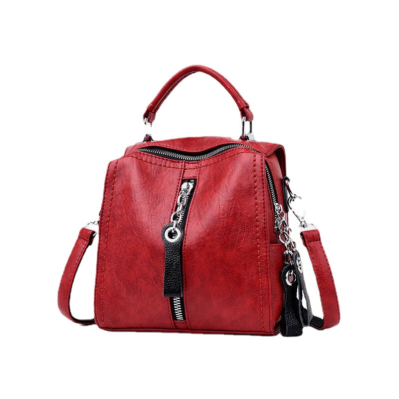 Women Genuine Leather Anti-theft Backpack Multi-function Multi-carry Bag Shoulder