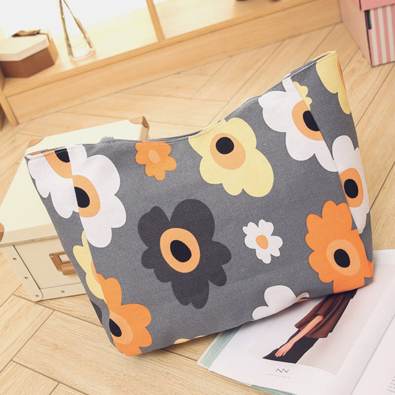 Women Large Capacity Waterproof Flower Stripe Handbag Tote