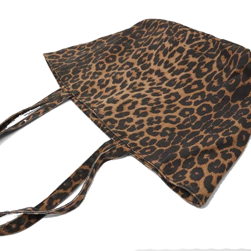 Luxury Casual Large Capacity Women's Leopard Print Canvas Shoulder Bag