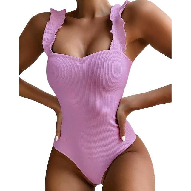 Vintage Sexy Ladies' Ruffled Push Up Swimsuit