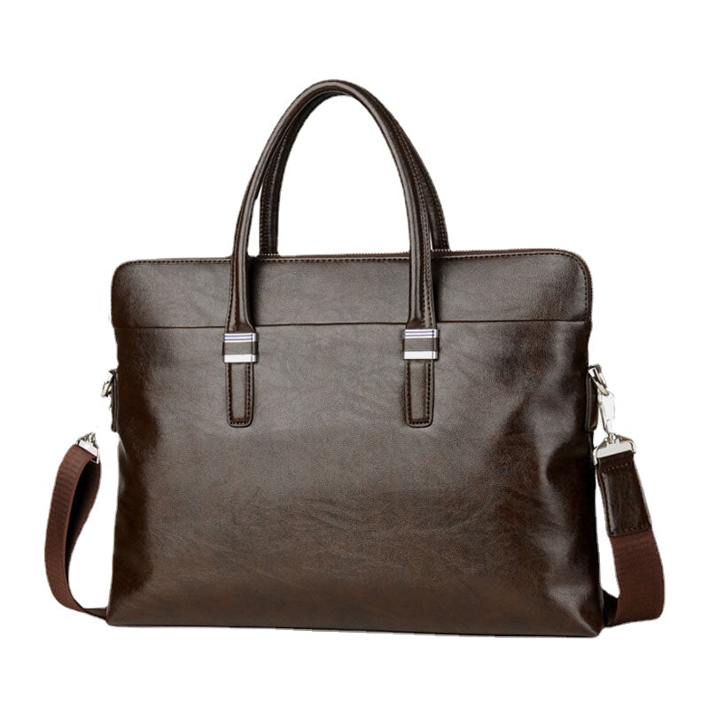 Men Business Large Capacity Waterproof Solid Color Crossbody Bag Handbag