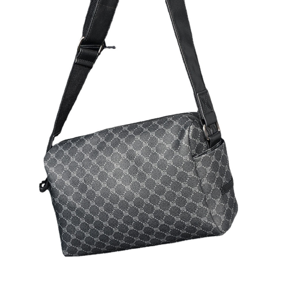 Men's Vintage Faux Leather Crossbody Bag - Large Capacity, Multifunction Shoulder Bag