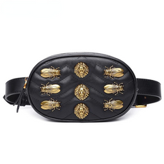 Luxury Fashionable Women's Barrel-shaped Leather Waist Bag