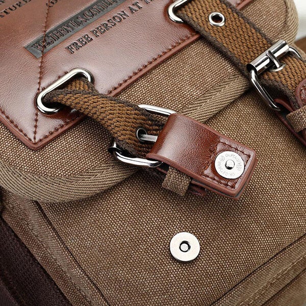 Men's Retro Canvas Crossbody Bag for Travel, Cycling, Hiking, School, Military Messenger Satchel