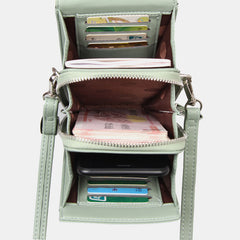 Women 8 Card Slots Phone Bag Solid Crossbody Shoulder