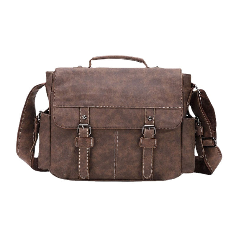 Men's PU Leather Crossbody Bag - Large Capacity, Multi-Pocket, Casual Fashion Messenger Handbag