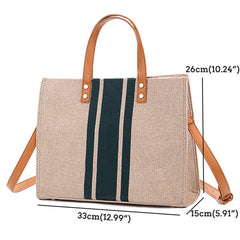 Women Linen Leisure Large Capacity Handbag Crossbody Bag Traval Shoulder