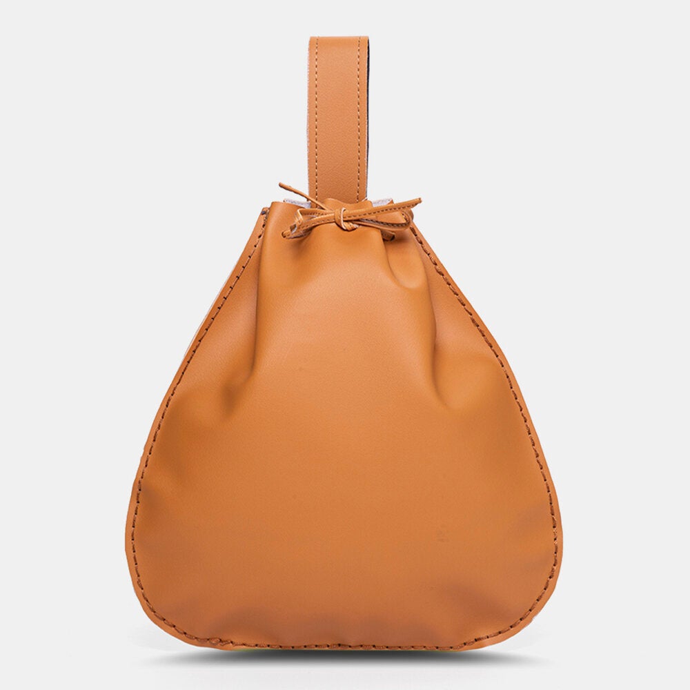 Men's Vintage Leather Punk Waist Bag - Large Capacity, Drawstring Closure