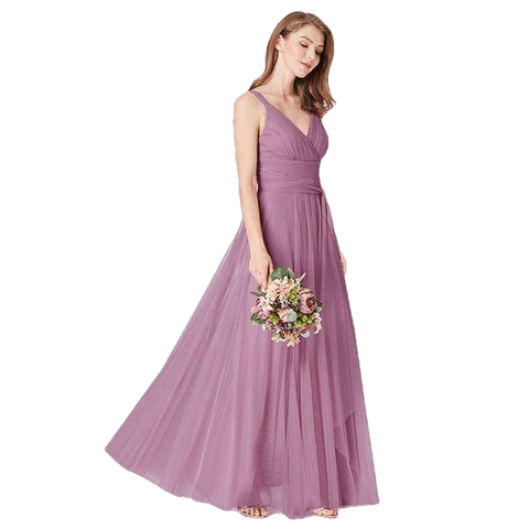 Elegant V-Neck Sleeveless A-Line Tulle Teal Prom Dresses - Sheseelady