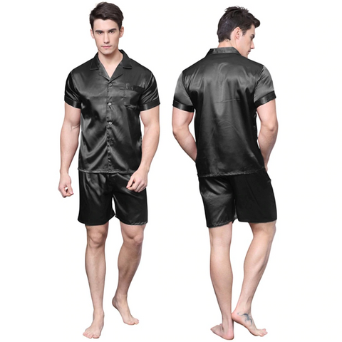 Summer Leisure Men's Elastic Waist Soft Silk Sleepwear