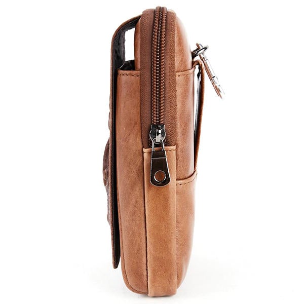 Croc Embossed Leather Phone Pouch Belt Bag for Men - 6in Hip Bum Bag