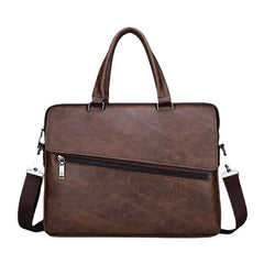 Men's Vintage PU Leather Anti-Theft Business Messenger Crossbody Shoulder Bag