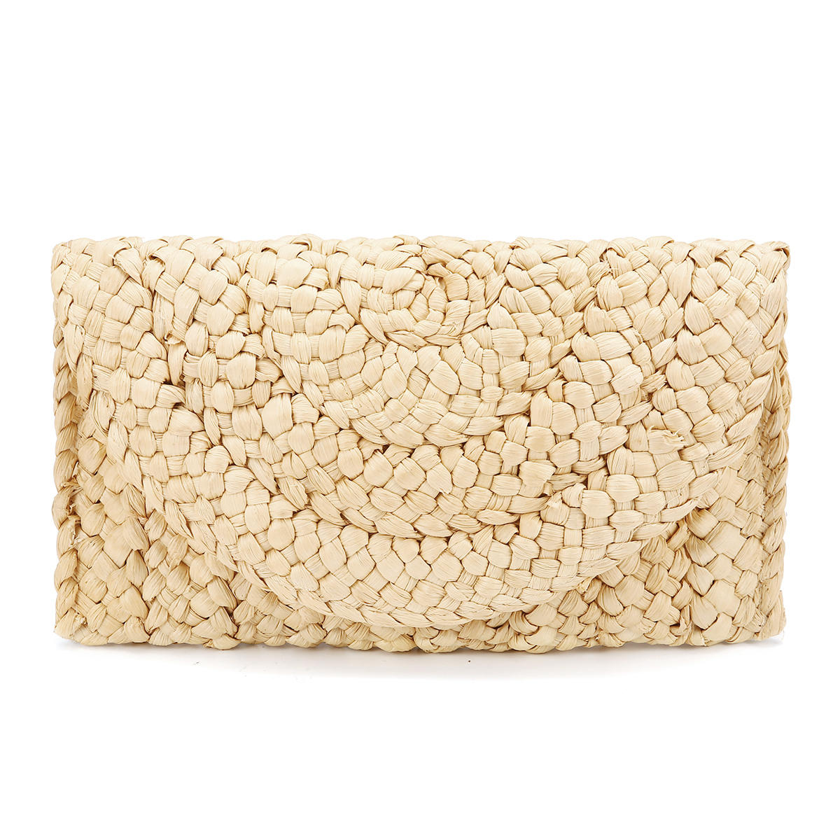 Women Summer Lovely Retro Straw Knitted Wallet Key Money Beach Long Bag Clutch