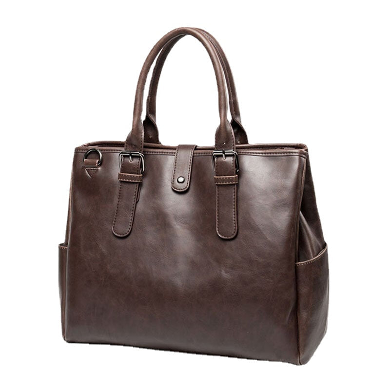 Men's Retro Waterproof 14" Laptop Briefcase & Crossbody Shoulder Bag