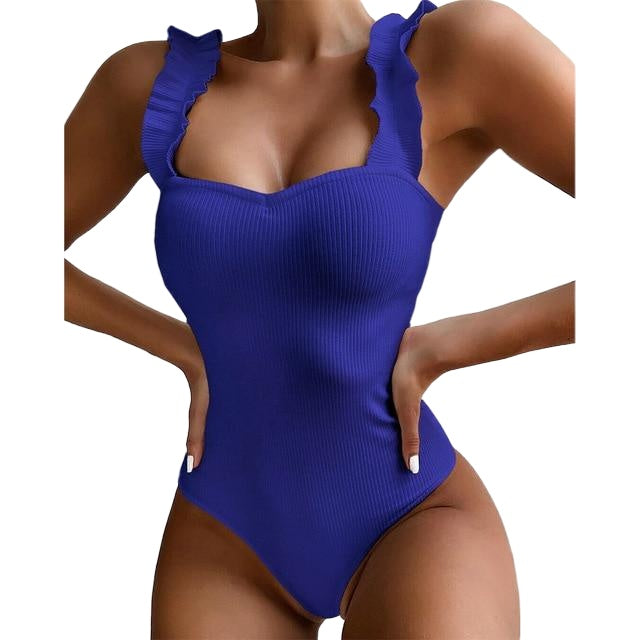 Vintage Sexy Ladies' Ruffled Push Up Swimsuit