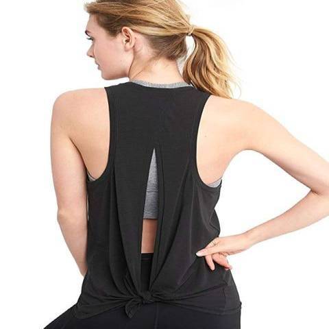 Activewear Running Workouts Open Back Yoga Tops Sexy Blouse Gym