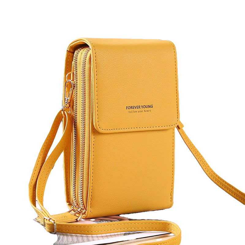 Women 6.5 Inch Touch Screen RFID Clutch Card Large Capacity Multi-Pocket Crossbody Phone Bag