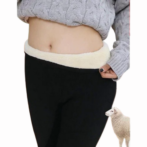 Ladies High Waist Casual Yoga Micro-elastic Ankle-Length Fleece Tights
