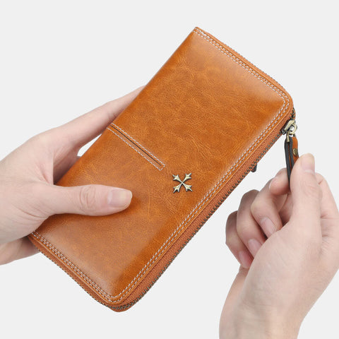 Women RFID Blocking Long Wallet Card Holder Zipper Clutches Bag