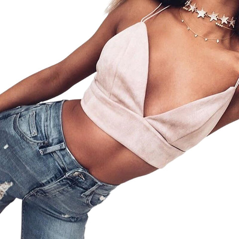 Casual Sexy Women's Strappy Cotton Cropped Top For Summer