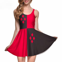 Digital Printing Harley Quinn Reversible Skater Dress - Sheseelady